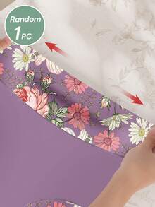 MIOTAN 1 件女士高腰随机印花花卉三角内裤，柔软透气 - 彩色 - 查看 5