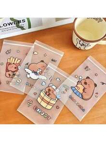 10/20/30pcs Cute Capybara Mini Zipper Bags - Dustproof, Hair Accessories, Gift Bags, Display Bags, Graduation Gift Bags, Holiday Gift Bags (Random Style) - Multicolor - View 1