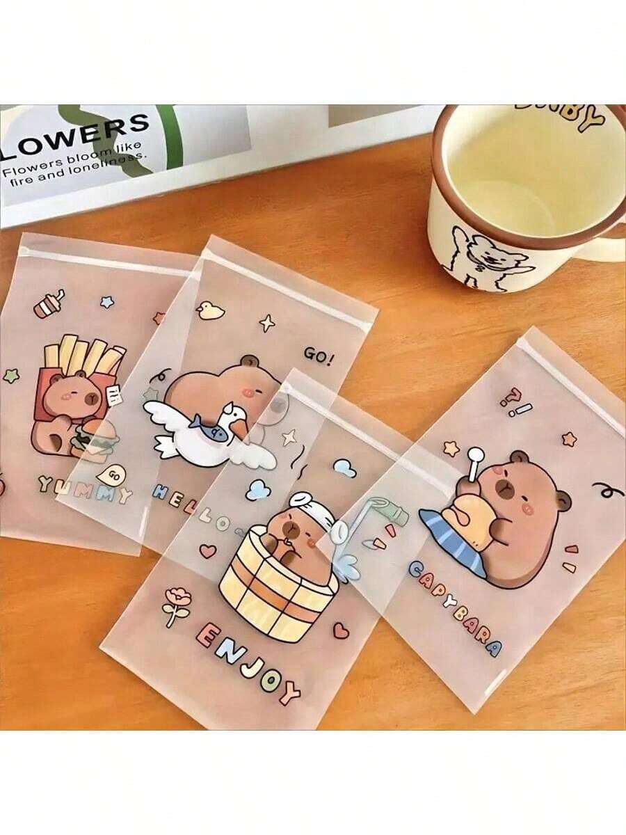 10/20/30pcs Cute Capybara Mini Zipper Bags - Dustproof, Hair Accessories, Gift Bags, Display Bags, Graduation Gift Bags, Holiday Gift Bags (Random Style) - Multicolor - View 1