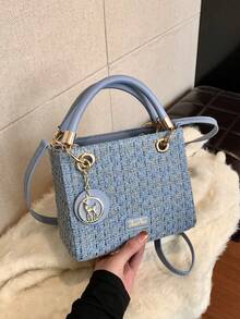 Large Capacity Handbag For Women, Blue Shoulder Bag With Delicate Details, Suitable For Gift, Bags Ladies Elegant, Bag For Women Elegant, Luxury