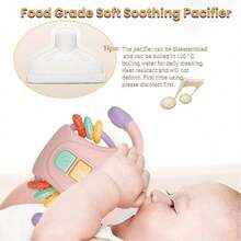 1pc Baby Pacifier Teething Rattle Toy, Multifunctional With Light & Music, Soothes Infant Emotions, Newborn Rattle Shaker Toy - Multicolor - View 9