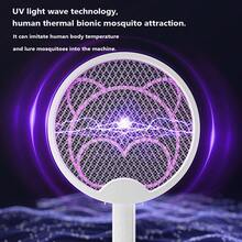 1pc Foldable Electric Mosquito Swatter, USB Rechargeable, With UV Light, 300mAh - Multicolor - View 6