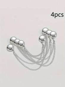 2 pezzi di fermagli magnetici regolabili di colore nero opaco per pantaloni e polsi, realizzati in lega resistente, con catena rimovibile, adatti per sciarpe, scialli, fasce per capelli, pantaloni e magliette, ferma-orlo regolabile per magliette, accessori di moda multiuso per stringere indumenti e cinture