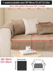 1 pièce Housse de coussin de canapé en peluche, couverture de canapé minimaliste moderne antidérapante, protecteur de canapé en polaire épais lavable toutes saisons anti-poussière, couleur café, convient pour canapé d'angle, chambre à coucher, bureau, salon