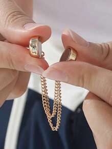 2 pezzi di fermagli magnetici regolabili di colore nero opaco per pantaloni e polsi, realizzati in lega resistente, con catena rimovibile, adatti per sciarpe, scialli, fasce per capelli, pantaloni e magliette, ferma-orlo regolabile per magliette, accessori di moda multiuso per stringere indumenti e cinture