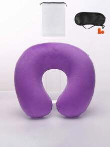 1pc Travel Pillow Neck Pillow Airplane Pillow Travel Car Home Office Travel Neck Flight Pillow Snap Button With Soft Cover, U Shaped Neck Pillow Portable Student Adult Pillow Pad, Supports Neck And Protects Cervical Vertebrae While Studying Or Riding In Car, Office Or Other Travel