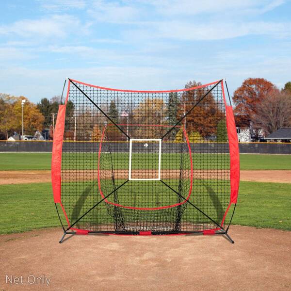 7x7 Ft Baseball Softball Practice Net, Portable Baseball Training Net For Hitting Batting Catching Pitching, Backstop Baseball Equipment Training Aids With Strike Zone, Net Only