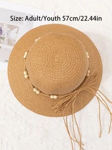 1 件女童卡其色蝴蝶装饰甜美休闲卡其色软边太阳帽，适合户外、海滩、度假、防晒、日常装、婚礼、儿童礼物 - 卡其色 - 查看 14