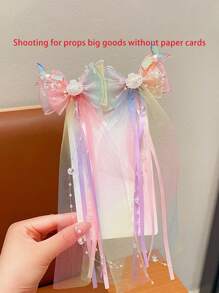 1 pièce Serre-tête sirène pour enfants, joli clip à nœud papillon, accessoire de cheveux en forme de coquillage de sirène adorable pour les filles, été