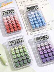 1 Pc Gradient Dopamine Calculator Round Mechanical Keyboard, 12-Digit Large Screen Suitable For Finance & Accounting Students Office Use, Ins Girly Design, High-End Color, Good Value (Random New/Old Version Shipping),School Supplies,Back To School