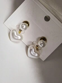 Modern Love Style Pearl Earrings - trắng - Xem 8