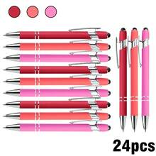 6/24pcs Gorgeous & Elegant Metal Ball Pens, Smooth Touchscreen Writing, Student/Office Supplies, Holiday Gift, Back To School Season, Black Ink - Multicolor - View 15