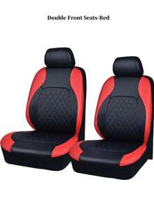 通用豪华 PU 皮革汽车座椅套仅适用于前排座椅，兼容安全气囊，透气、防水耐用优质乙烯基，适用于 95% 的车辆、轿车、卡车、SUV、轿车（前排双座 4 件）