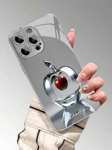 1pc Custom High-Definition Electroplated Glass Phone Case, Apple Pattern Suitable Compatible With Apple 16 Pro Max/15/14 Plus/13 Pro/12 Pro Max/11/XsMax/8/7/6Plus And S24 Ultra/S25 Ultra. , Fashionable, Colorful, Cute, Fun, Minimalist, Matching Phone Case, Customized, Personalized, Unique, Ideal Gift For Boyfriend - 彩色 - 查看 11