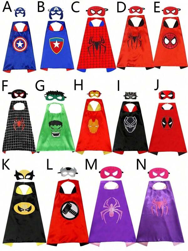 Disney 2 pezzi/Set Costume da supereroe con mantello e maschera, vestiti e accessori per travestimento regalo