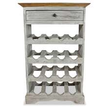 WALPLUS Wine Rack Solid Mahogany Wood 55x23x85 Cm - Brown - View 2