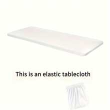 BRISCOES HOMEWARE Stretchable Polyester Tablecloth - Washable, Wrinkle-Resistant Rectangular Cover For Dining & Kitchen Parties