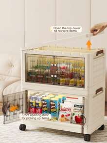 5/4/3/2/1 Layer Storage Cabinet, Home Folding Wardrobe, Clothes Organizer, Snack Cabinet, Baby/Kids Storage, No Assembly Required - Multicolor - View 4