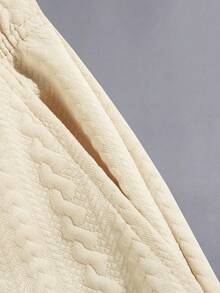 男士抽绳腰口袋提花休闲短裤 - 杏色 - 查看 6