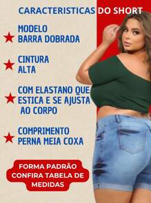 Kit 2 Bermudas Plus Size Feminina Jeans Meia Coxa Com Lycla (Elastano)