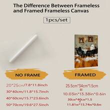 1 件，浴缸里的鬼魂读书帆布墙画，猫墙画，可怕可爱的鬼魂万圣节墙画，墙画，海报，万圣节家居装饰 - 帆布材料（可选框架）