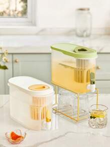 Beverage Dispenser With Fruit Infuser - Design Suitable For Refrigerator / 100% Leakproof / Material, Beverage Dispenser With Tap, Suitable For Party, Wedding And Home, Outdoor Picnic Water Tank, Barbecue Tableware. Suitable For Frozen Juice, Tea And Beverage, Party Beverage Container | Beverage Machine For Refrigerator