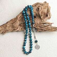 1pc Classic Ink Floral Pattern Resin Bracelet, Suitable For Men's Daily Wear - Beads - View 3