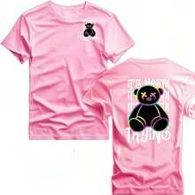 Camiseta Urso Worth Street Frente e Costas em Algodão Casual