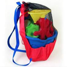 1pc Net Bag With Shovel, Beach Storage Net Backpack - Multicolor - View 1