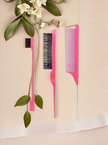 Set de 3 cepillos para peinar el cabello hacia atrás, cepillo de control del flequillo y peine para esponjar el cabello, para mujeres, niñas y hombres, útiles escolares