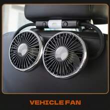 Dual-Head Car Seat Fan With Flexible Hose - USB-Powered, 360° Rotating Adjustable Speed, Strong Airflow, Portable Cooling Fan For Cars, SUVs, And RVs, Portable Fan|360° Rotating Fan Adjustable Speed Fan - màu đen - Xem 3