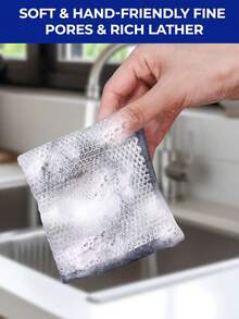 12pcs Silver Wire Dishcloths, Household Dishwashing Rags, Double-Sided Scouring Pad, Kitchen Non-Stick Oil Cleaning Dishcloth - Multicolor - View 4