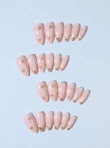 Eleva tu estilo con 24 piezas de uñas postizas de gel en forma de almendra larga 3D que hacen diseño de puntas francesas, con un ajuste perfecto para uñas acrílicas falsas medianas, que incluyen: 1 pieza de pegamento de gelatina y 1 pieza de lima de uñas, uñas con puntas francesas en forma de almendra para uso diario, festivales y fiestas de mujeres y niñas