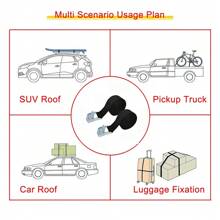 2 szt. Lina napinająca do samochodu, mocny pas z grzechotką, pasek mocujący do bagażu samochodowego, do ciężarówki, motocykla, roweru, łodzi