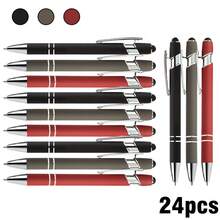 6/24pcs Gorgeous & Elegant Metal Ball Pens, Smooth Touchscreen Writing, Student/Office Supplies, Holiday Gift, Back To School Season, Black Ink - Multicolor - View 21