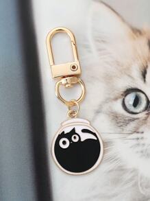 1 Stück Süßer Schlüsselanhänger aus Zinklegierung mit Katzen-Design, niedliches ausgelassenes Kätzchen Anhänger Accessoire für alle Jahreszeiten