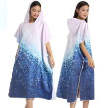 Toalha de Praia Multifuncional de Secagem Rápida e Livre de Areia, Poncho de Surf com Capuz Compacto para Adultos Homens e Mulheres, Roupa de Mergulho com Mangas Ajustáveis para Surf, Natação, Banho, Casamento, Decoração de Casa e Banheiro, Volta às Aulas