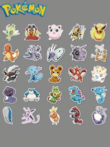 pokemon 50pcs Pokemon, Pikachu Stickers, Notebook Luggage, Notebook, Skateboard Decoration Stickers, Birthday Gift Toys, Pikachu, Handmade Sets, Are Ideal Gifts For Enthusiasts