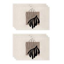 1pc/4pcs/6pcs Daily Use Decorative Placemats, Black And White Geometric Linen Placemats, Dirt-Resistant Placemats, Suitable For Home, Restaurant And Cafe, Dining Table Decor, Home Goods