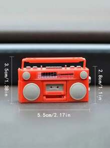1pc 1:12 Scale Miniature Dollhouse Radio Accessory With Vinyl Record Player Decor, Retro Cassette Player Miniaturized, Detailed & Realistic Music Player Decorative Piece - Perfect Gift For Collectors, Music Lovers, And Miniature Living Room Furniture Enthusiasts!