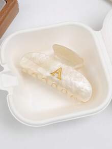 1 件简约时尚字母纤维素醋酸纤维发夹，别致百搭发髻夹配件夏季发夹发夹发夹发夹秋冬发夹发饰适合女士度假装 - 彩色 - 查看 10