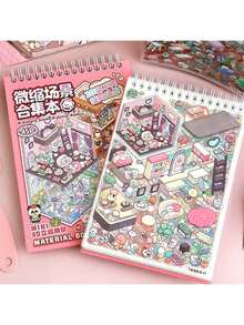 1 Book DIY 3D Fun Mini House Scene Sticker - 20 Sets Of 3D Mini House Scene Stickers, Reusable. Suitable For Adults And Teenagers. Can Relieve Stress, Pass Time, Exercise Attention And Creativity. School Supplies, Must-Have For Back To School Season - Multicolor - View 1