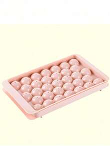 1 pieza Molde para hacer bolas de hielo de 33 cavidades con tapa, bandeja de cubitos de hielo para el refrigerador para congelar bolas para cócteles y bebidas - Multicolor - Ver 8