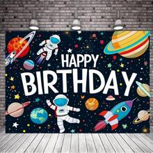 1 pièce, Décoration d'anniversaire thème astronaute et navette spatiale - Grande bannière de fond pour anniversaire sur le thème de l'espace - Pour les fêtes d'anniversaire sur le thème du système solaire pour hommes - Convient aux adultes - Parfaite pour les fêtes d'anniversaire - Cadeau idéal pour les passionnés d'espace