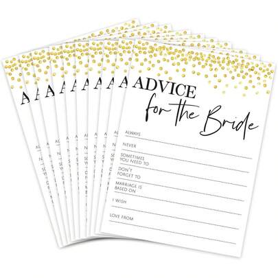 20 Pcs Advice For The Bride Card Games – Luxurious Design With Printed Template – Great For Bachelorette And Hen Party,Party Accessories,Best Game Cards,Party Games Activities For Wedding Favor Supplies(A6)