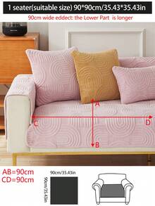 1件加厚绒面沙发垫套，四季通用防滑沙发套，防尘防污，可机洗，宠物友好，适用于卧室、办公室、客厅L型沙发和1/2/3/4人座沙发，可调节，可手洗 - 粉色 - 查看 20