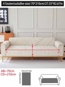 1件秋冬沙发靠垫套,现代简约防滑沙发毯,四季皆宜,可机洗,柔软防尘,适用于卧室、办公室、客厅L型沙发及1/2/3/4人沙发,米白色 - 白色 - 查看 13