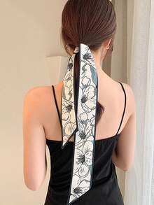 9件套女士优雅花卉、水果和字母印花黑白发圈，时尚百搭发饰，适合日常造型、洗漱和搭配服装，可作发带、头巾、发箍、吸汗带、发带，秋冬季度假装扮必备，女士优雅围巾、女士头巾、柔软头巾 - 彩色 - 查看 7