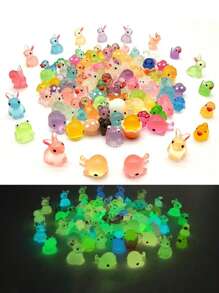 10/20/30/50pcs-Mini Resin Animals Figures To Hide Luminous Tiny Ducks Dinosaurs Miniature Figurines Glow In The Dark For Garden Micro Landscape Aquarium Potted Party Favor Decor,Mini Resin Animal Tiny Resin Animals Miniature Little Small Animal Figures Bulk For Micro Fairy Garden Landscape Accessories