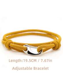 1pc/2pcs Adjustable Creative Rope Bracelet, Suitable Gift For Family, Friends And Partners - 1pc Milanese Rope Shrimp Buckle - View 2